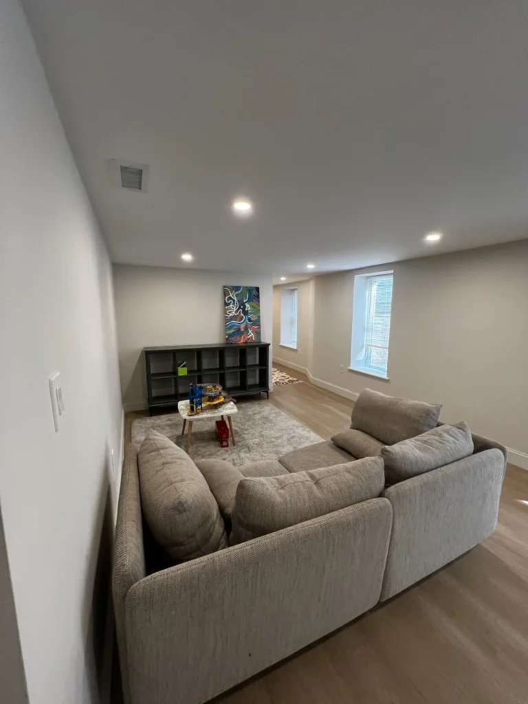 Completed Full Basement Remodel by Reliance Construction