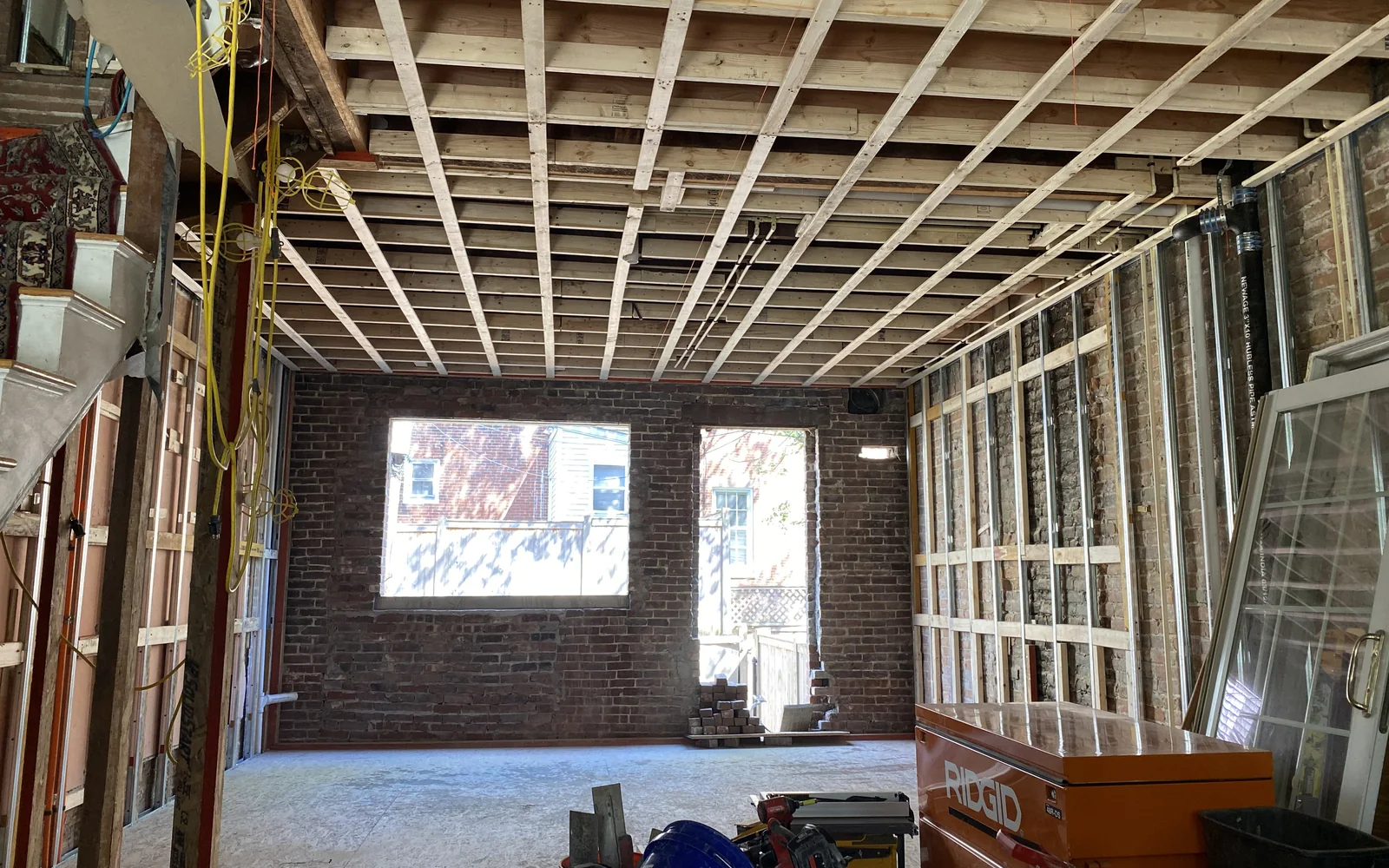 Kitchen interior during structural renovation before the Kitchen Island Remodel