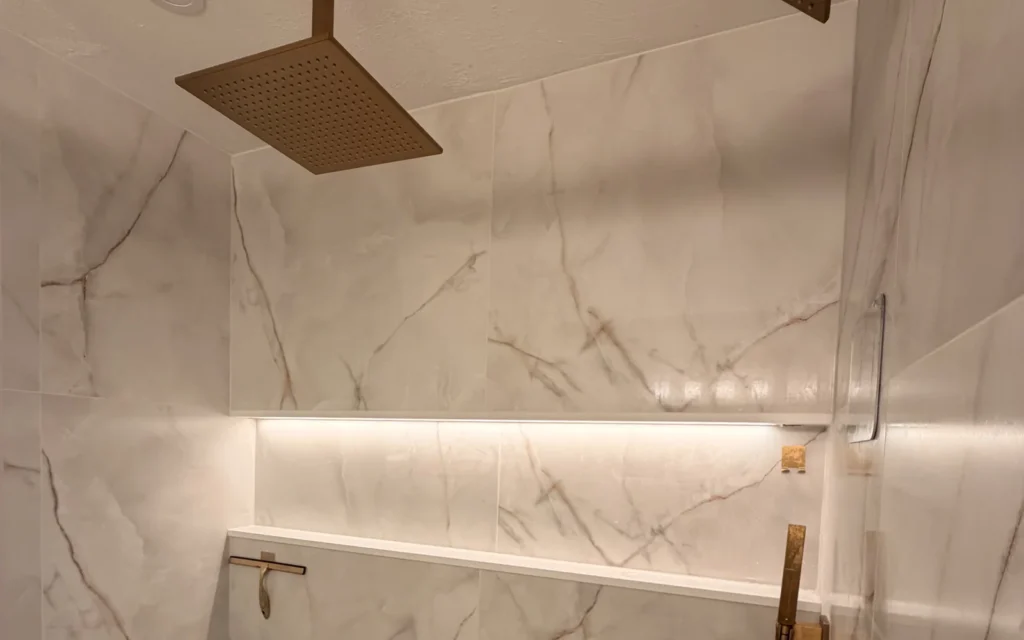 Completed Luxury Master Bathroom Remodel by Reliance Construction