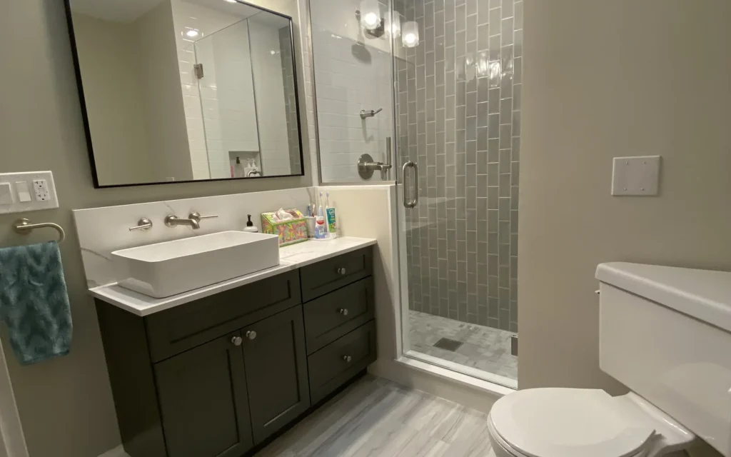 Completed Modern Bathroom Remodel by Reliance Construction